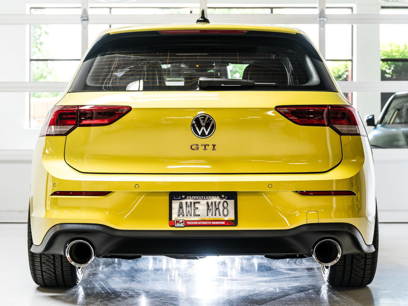 Volkswagen GTI Performance Exhaust - AWE Tuning - Cat-Back Track Edition - Chrome Silver - `22-`27